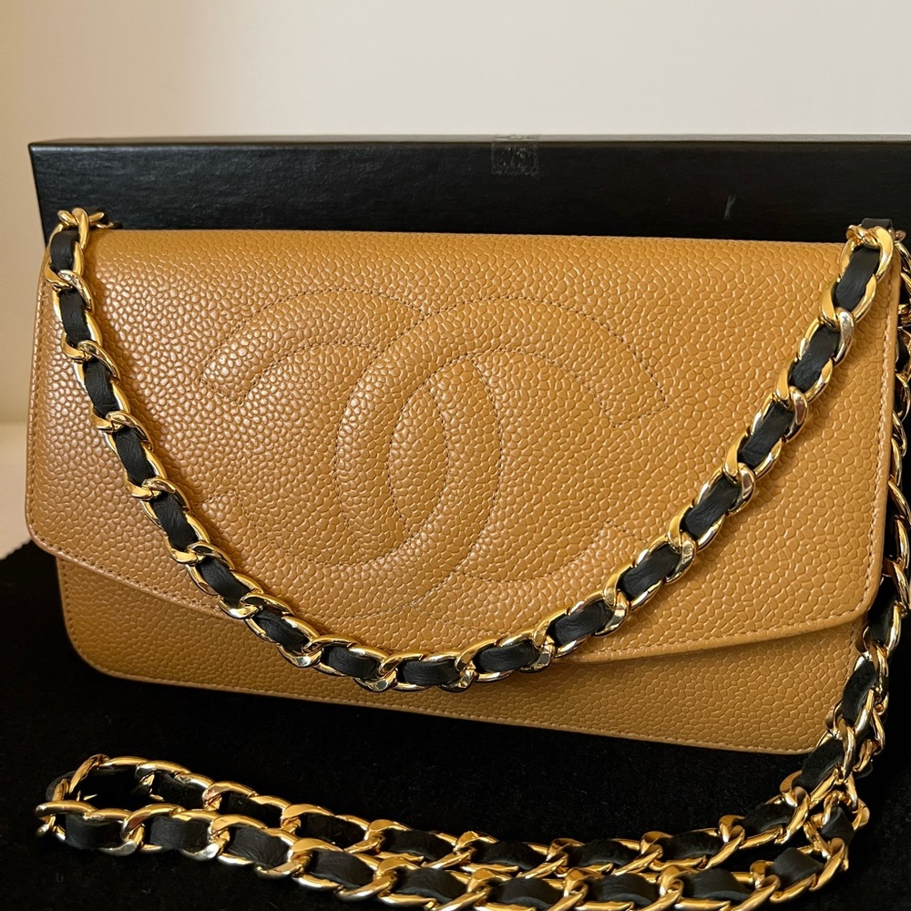 CHANEL Tan Leather Wallet on Chain - Picture 6 of 15